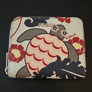 Furla Floral Turtle Pattern Wallet
